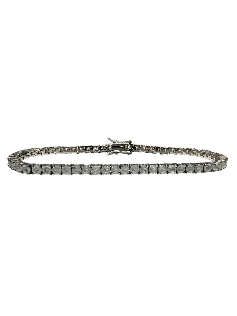 Moonstone Tennis Bracelet Sterling Silver 3mm 7.5in 12.2g New